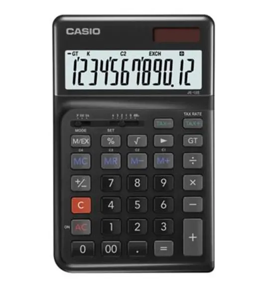 Casio JE-12E-BK Siyah 12 Hane Masa Üstü Ergonomik Tuşlu Hesap Makinesi alternatif görünüm