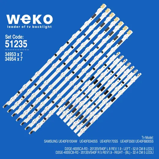 WKSET-6235 34953X7 34954X7 D2GE-400SCA/B 14 ADET LED BAR