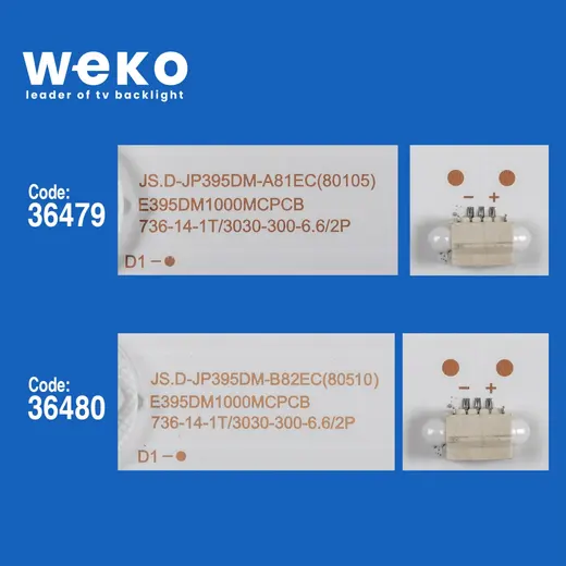 WKSET-5432 36479X2 36480X1 JS-D-JP395DM 3 ADET LED BAR alternatif görünüm