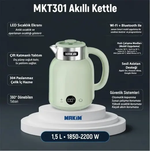 Makim MKT301 AKILLI YEŞİL KETTLE