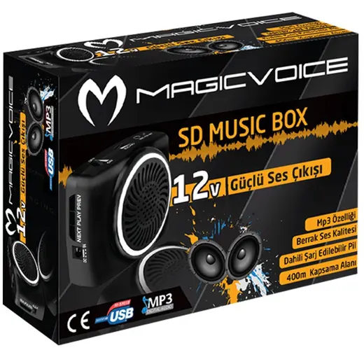 MAGICVOICE MV-17450 USB+SD KART GİRİŞLİ ŞARJLI MİNİ SEYYAR REHBER ANFİSİ görseli 3