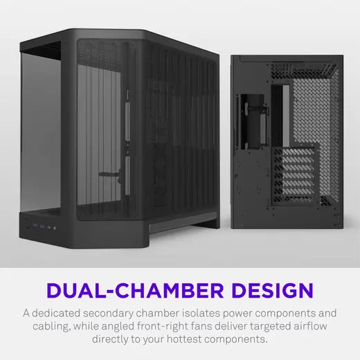 NZXT H6 RGB+ CC-H62FB-P1 Dual-Chamber Gaming Mid-Tower PC Kasası görseli 7