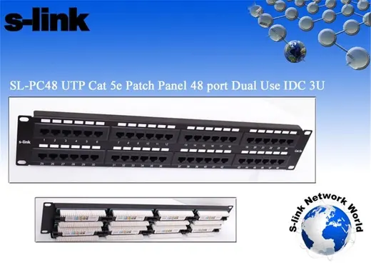 S-link SL-PC48 48 Port Cat5 Utp Patch Panel alternatif görünüm