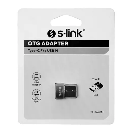 S-link SL-TA28M Siyah Type C F to USB M Metal Gövdeli OTG Çevirici görseli 4