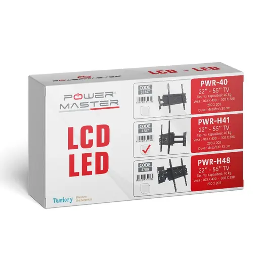 POWERMASTER PWR-H41 22 - 55 ÇİFT KOLLU KİLİTLİ HAREKETLİ DUVAR ASKI APARATI alternatif görünüm