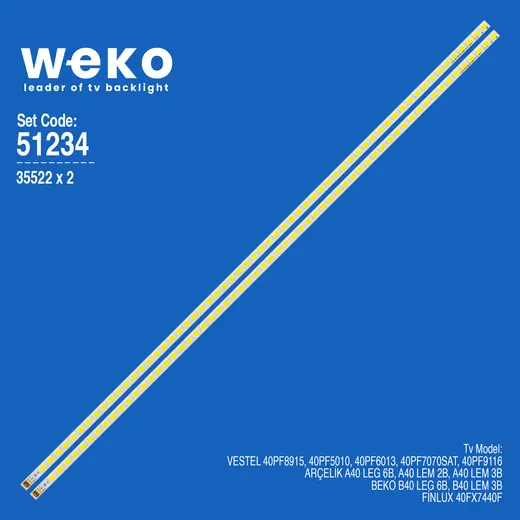 WKSET-6234 35522X2 40INCH-L1S-60 - G1GE-400SM0-R6 2 ADET LED BAR (60LED)