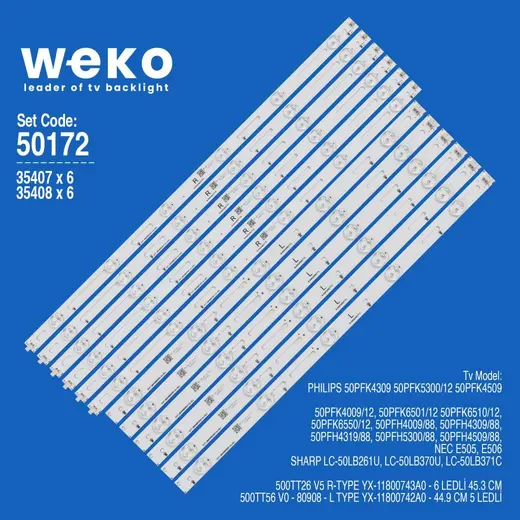 WKSET-5172 35407X6 35408X6 12 ADET LED BAR