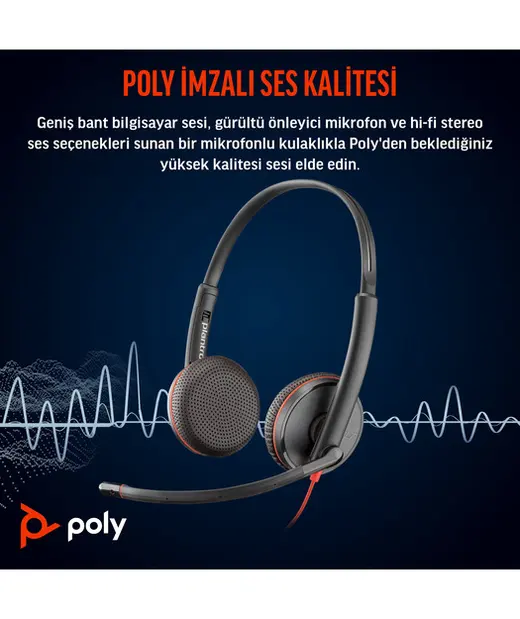 Poly BW 3225 USB-C HS +3.5mmP +USB-C/A görseli 3