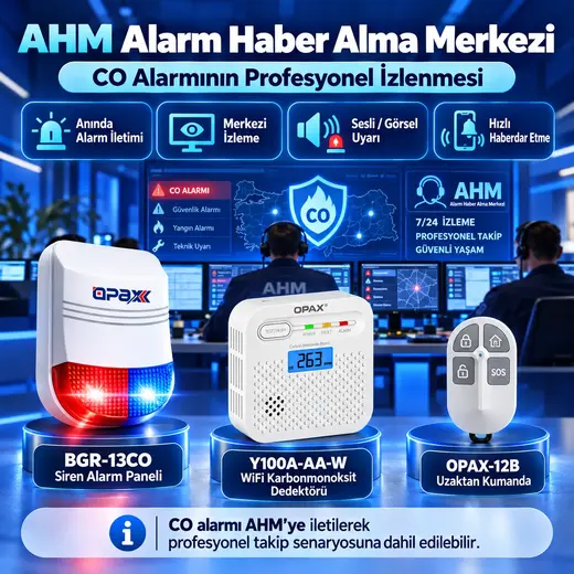 OPAX BGR-13CO WiFi Kablosuz Karbonmonoksit Alarm Sistemi görseli 4