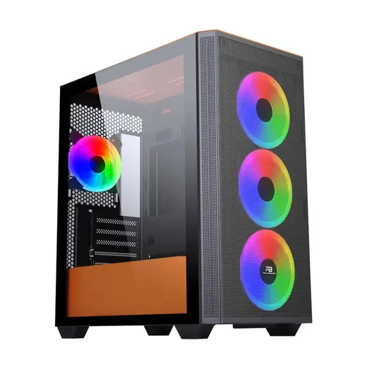 POWERBOOST PB-P2252BO 4-ARGB Fanlı Mid-Tower PC Kasası Turuncu görseli 5