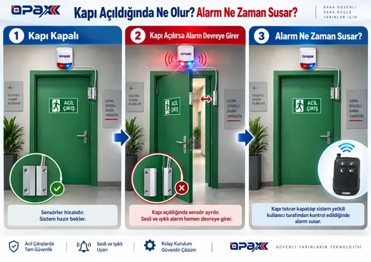 OPAX HY-6108W-MC136 WiFi Kablolu & Kablosuz Acil Çıkış Kapısı Alarm Sistemi görseli 4