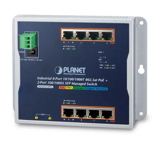 PLANET PL-WGS-4215-8P2S 8-PORT 10/100/1000T 802.3AT POE + 2-PORT 100/1000X görseli 5