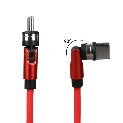 POWERMASTER PM-25904 KIRMIZI 3İN1 (TYPE C- LİGHTNİNG- MİCRO USB) MANYETİK UÇ TAŞINABİLİR ŞARJ KABLOSU alternatif görünüm