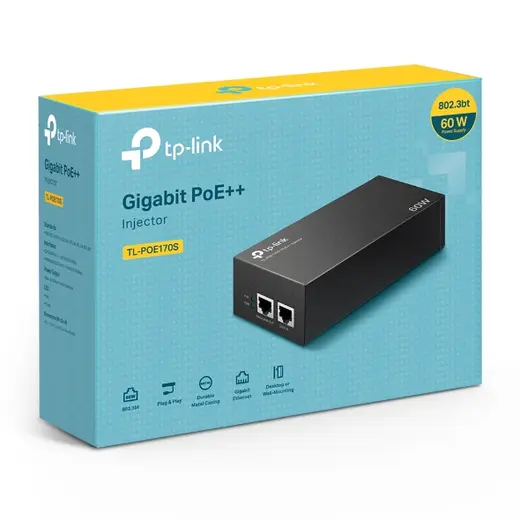 TP-LINK TL-POE170S 2 PORT 10/100/1000 LAN POE++ ENJEKTOR