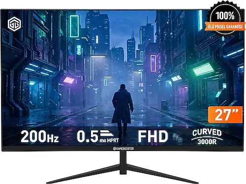 GAMEBOOSTER 27" VA LYRIS FF20 GB-27M1F200CFMR 0.5MS 200Hz HDMI-DP Kavisli Gaming Monitör 1920x1080 görseli 3