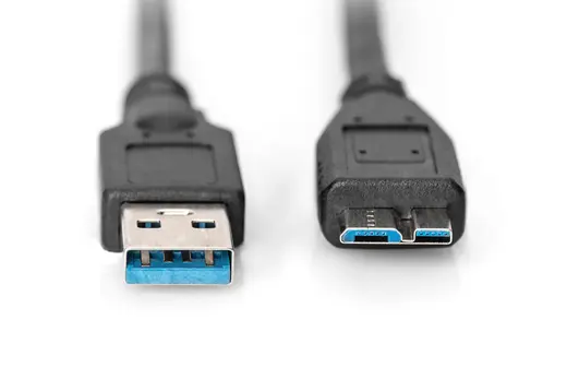 DIGITUS AK-300116-010-S USB 3.0 Bağlantı Kablosu, USB A Erkek - USB micro B Erkek, 1 metre, AWG 28, USB 3.0 uyumlu, UL alternatif görünüm