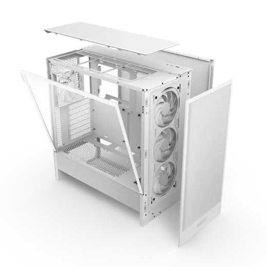 NZXT H5 FLOW 2024 RGB CC-H52FW-R1 Gaming Mid-Tower PC Kasası Beyaz görseli 2