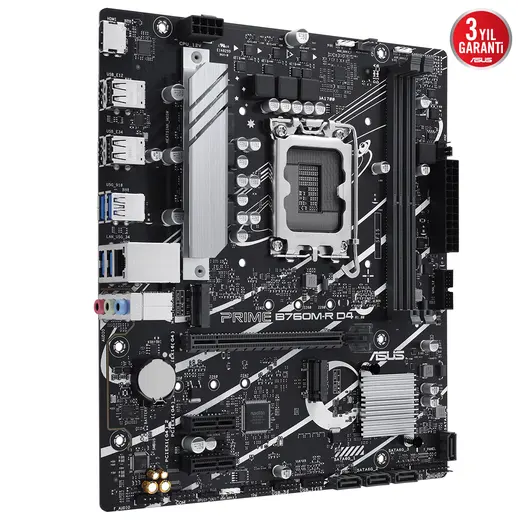 Asus PRIME B760M-R D4 Intel 1700p DDR4 5333 HDMI 2xM2 USB3.2 mATX alternatif görünüm