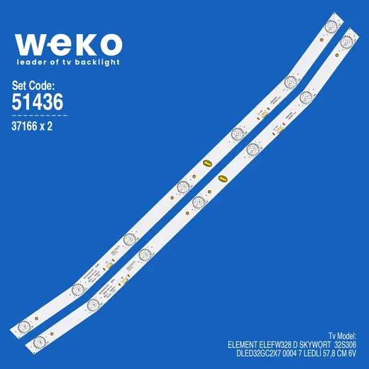 WKSET-6436 37166X2 DLED32GC2X7 0004 2 ADET LED BAR