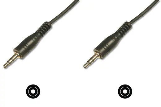 DIGITUS AK-510100-025-S Stereo Ses Kablosu, 3.5 mm erkek - 3,5 mm erkek, 2.50 metre, CCS, 2x0.10/10 zırhlı, siyah renk