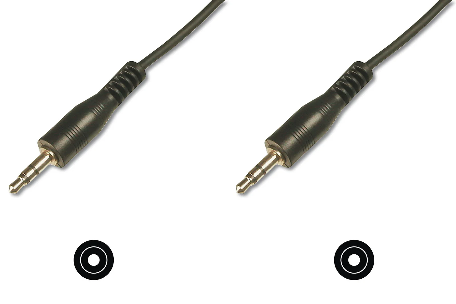 DIGITUS AK-510100-025-S Stereo Ses Kablosu, 3.5 mm erkek - 3,5 mm erkek, 2.50 metre, CCS, 2x0.10/10 zırhlı, siyah renk