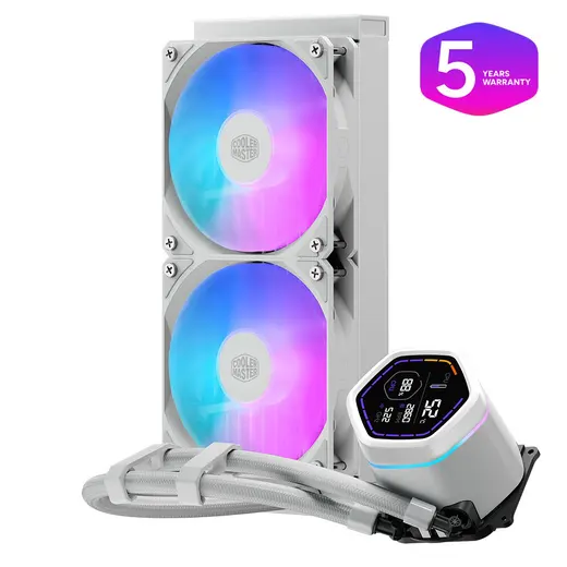 COOLERMASTER 240MM MasterLiquid Core Nex Digital MLX-D24M-A18PW-RD ARGB AM5-1851p Sıvı Soğutmalı İşlemci Fanı Beyaz görseli 1