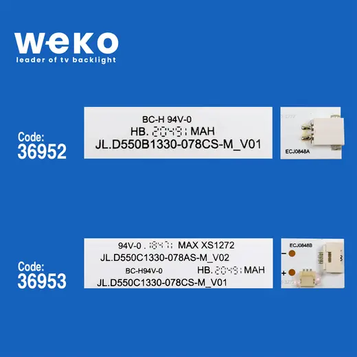 WKSET-6248 36952X2 36953X2 JL.D550B/C1330-078AS-M_V02 4 ADET LED BAR (11+12LENS) alternatif görünüm