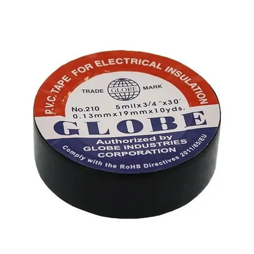GLOBE 0.13MMX19 MM SİYAH İZOLE BANT (10LU PAKET) alternatif görünüm