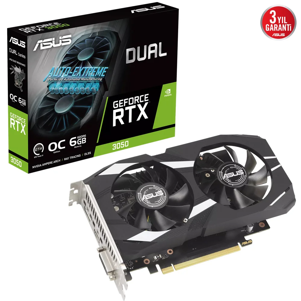 Asus DUAL-RTX3050-O6G OC 6GB GDDR6 96bit