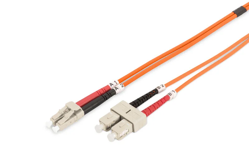 DIGITUS DK-2532-03 LC-SC Fiber Optik Patch Kablo, 3 metre, Multimode, Duplex, 50/125
