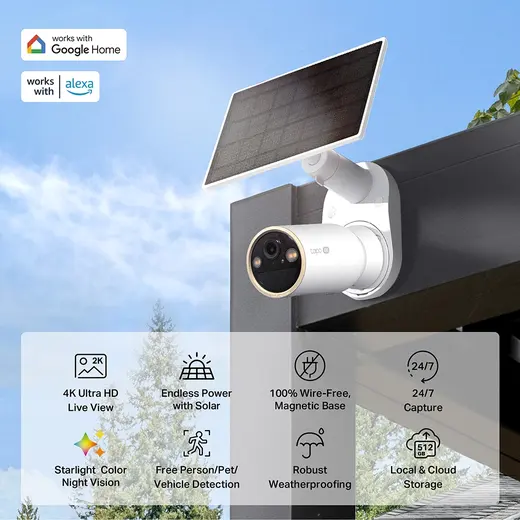 TP-LINK 8MP Bullet 3.1MM Wıfı Kablosuz Güneş Enerjili IP Kamera Tapo C460 KIT görseli 8
