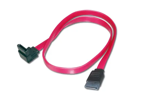 DIGITUS AK-400104-005-R SATA Kablosu, SATA II/III, L-Tipi dişi - L-Tipi dişi, AWG26, 0.5 metre, 90 derece açılı düz