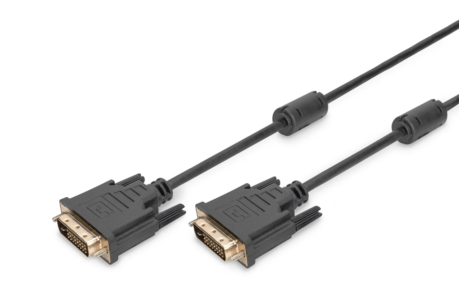 DIGITUS AK-320101-020-S DVI bağlantı kablosu, DVI(24+1), 2x ferrit St/St, 2.0m, DVI-D Çift Bağlantı, siyah renk