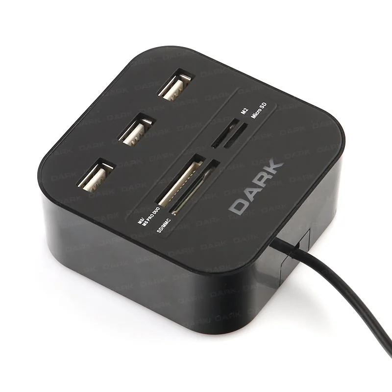DARK DK-AC-UCR202 3xUSB2.0 MICROSD/SD/MMC/M2/MS PRO DUO KART OKUYUCU SIYAH