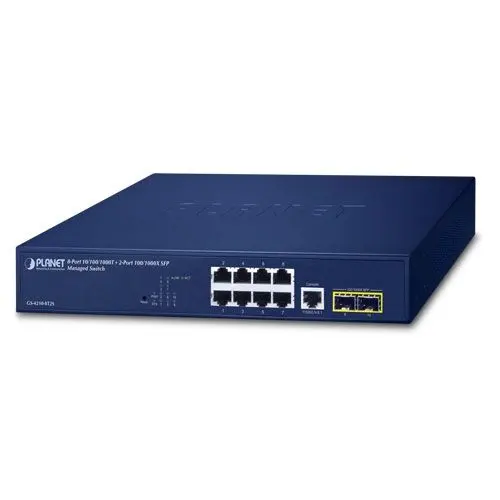 PLANET PL-GS-4210-8T2S Yönetilebilir Gigabit Switch (Managed Gigabit Switch) 8-Port 10/100/1000T 2-Port 100/1000X SFP 1 görseli 3