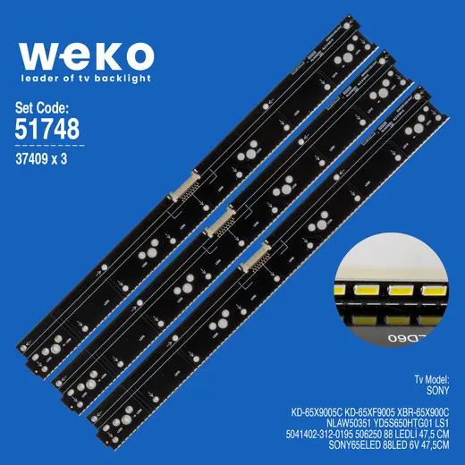 WKSET-6748 37409X3 NLAW50351 YD5S650HTG01 LS1 3 ADET LED BAR