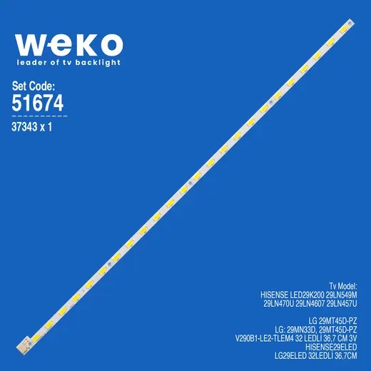WKSET-6674 37343X1 V290B1-LE2-TLEM4 1 ADET LED BAR (32LED)