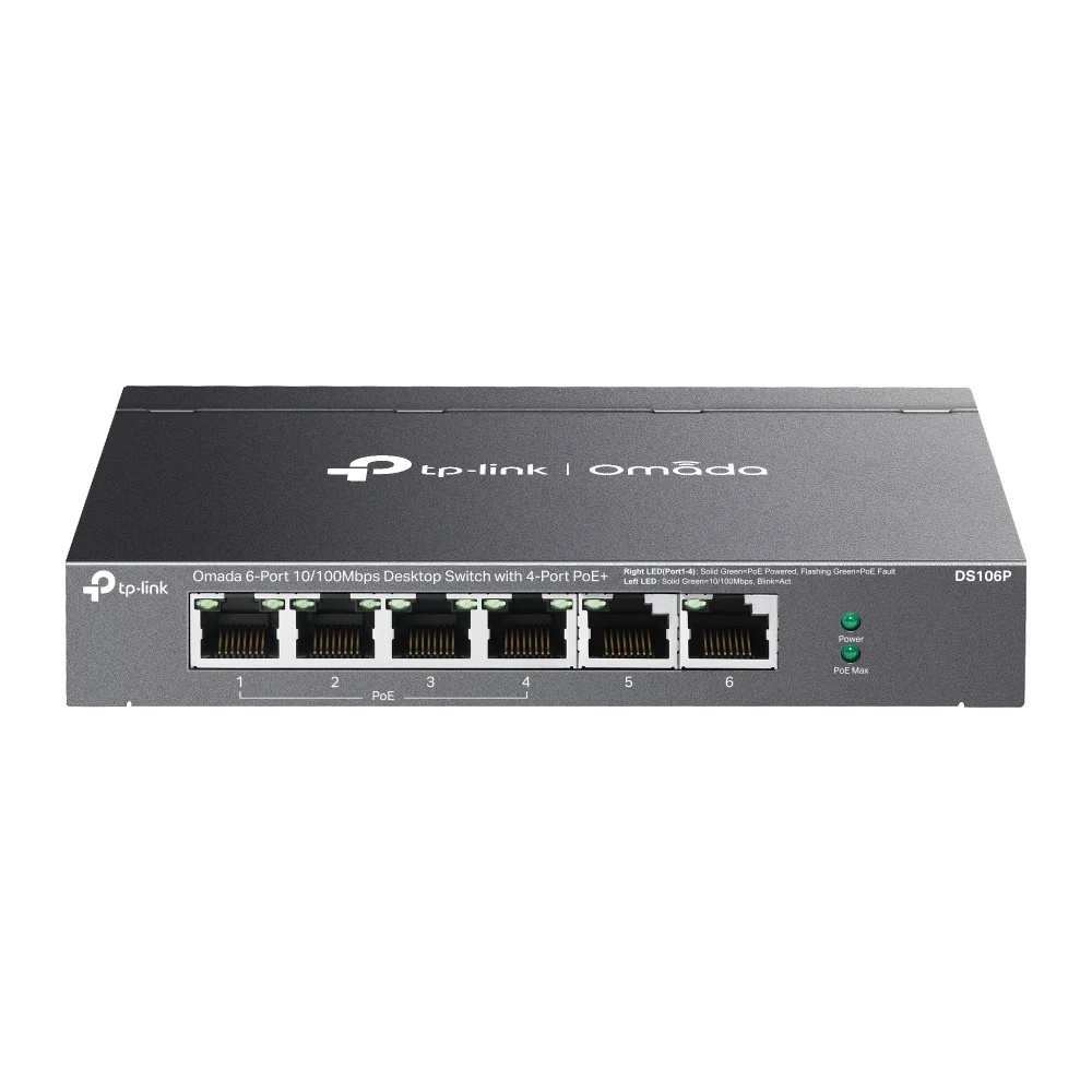 Omada DS106P 6Port 10/100 4Port PoE+ Switch