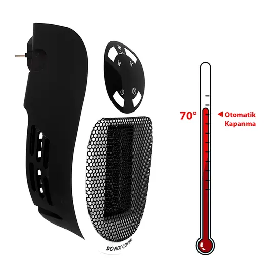 POWERMASTER PM-20327 500 WATT PRİZ TİPİ UZAKTAN KUMANDALI TAŞINABİLİR ISITICI (ZAMANLAYICI) (OM-1211) görseli 5