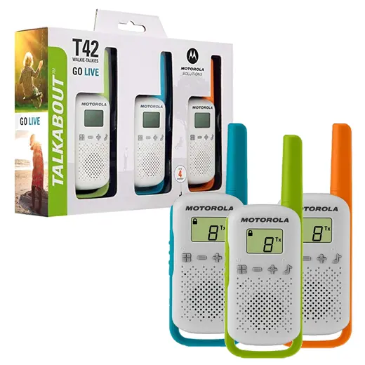 MOTOROLA TLKR-T42 PMR446 EL TELSİZİ 3LÜ PAKET 4 KM MEZİLLİ 8 KANAL (3 ADET İNCE PİL) görseli 3