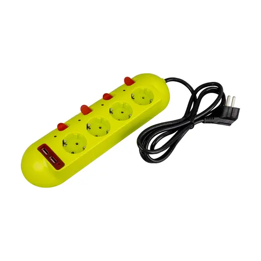 VEA VE-E40USB 4LÜ 2 USBLİ 1.5 METRE AYRI ANAHTARLI GRUP PRİZ görseli 3