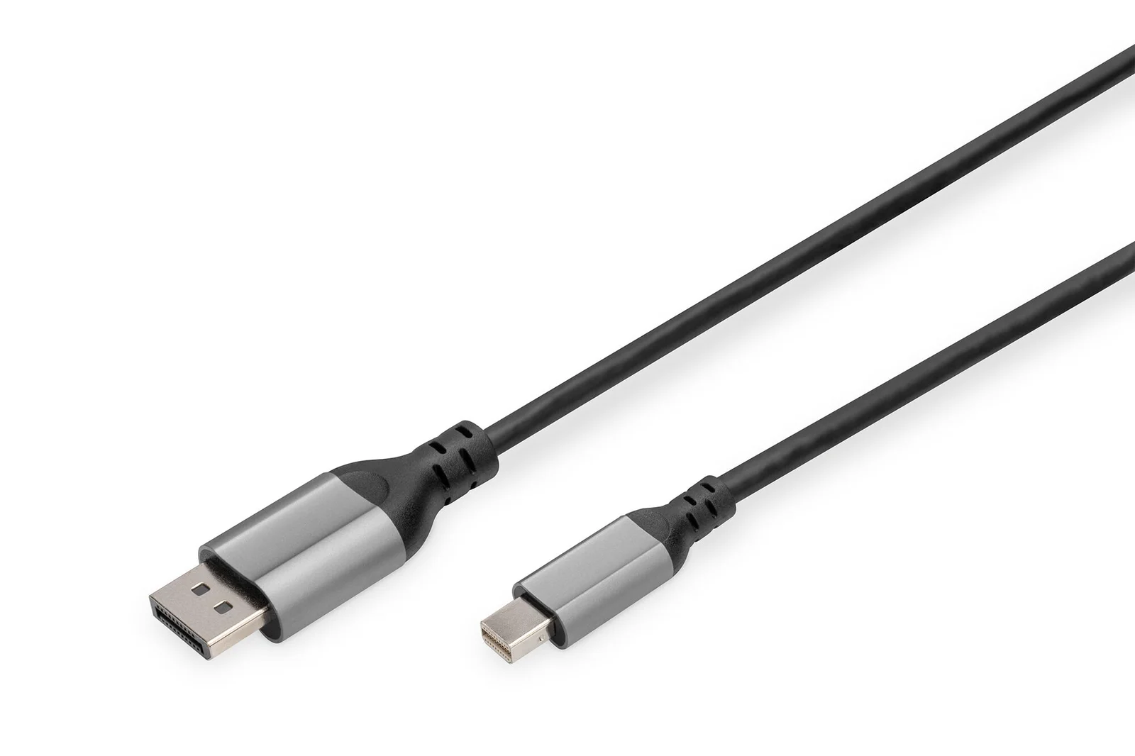 DIGITUS DB-340106-020-S 8K DisplayPort Adapter Cable, Mini DP to DP M/M, 2.0m, Alu Housing, UHD 8K, DP 1.4, bl