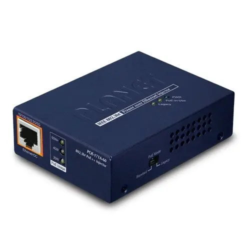 PLANET PL-POE-171A-60 Tek Port Çoklu Gigabit 802.3bt PoE++ Injector (60 Watt) Single-Port Multi-Gigabit 802.3bt PoE++