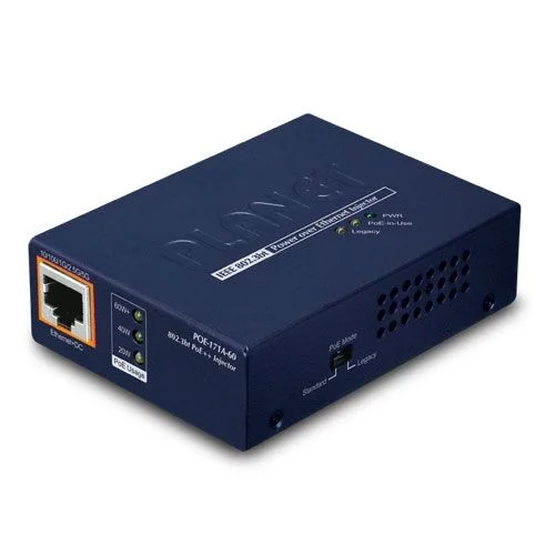 PLANET PL-POE-171A-60 Tek Port Çoklu Gigabit 802.3bt PoE++ Injector (60 Watt) Single-Port Multi-Gigabit 802.3bt PoE++