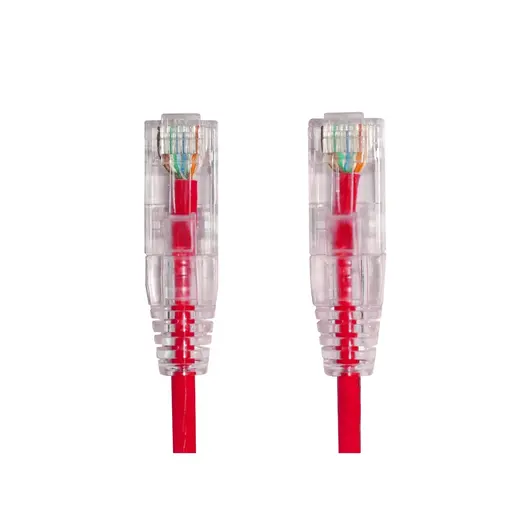 AGER 0.15metre CAT6 Utp Slim AWG28 AC-602-0015/R Kırmızı LSZH Patch Kablo (10'lu Paket) görseli 2