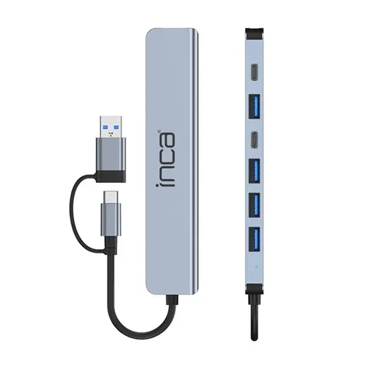 INCA IUTP-7 5port TYPEC-USB 3.0 USB Çoklayıcı Hub 100W görseli 3