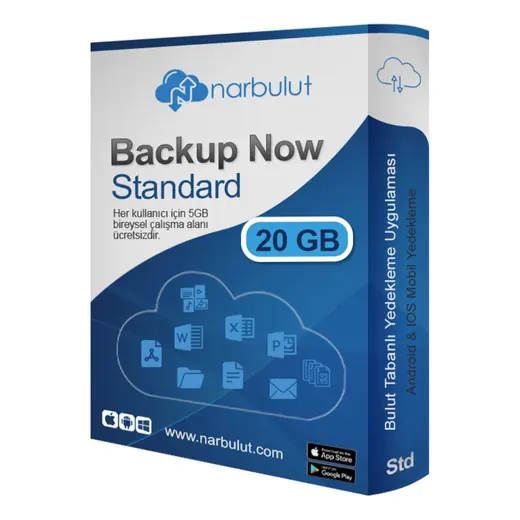 NARBULUT Backup Now Standart Edition 20GB Lisans 1yıl 1kullanıcı basic support is included. alternatif görünüm