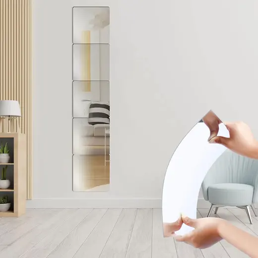SUNUP SN-24979 50X50CM KENDİNDEN YAPIŞKANLI ESNEK PVC DUVAR AYNASI PANEL STİCKER ÇIKARTMA görseli 3
