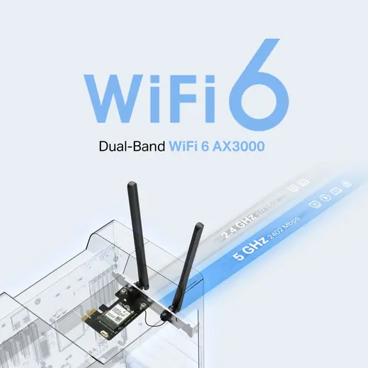 TP-LINK MA80XE AX3000 Wıfı6 Bluetooth 5.3 PCIe Kablosuz Adaptör görseli 4