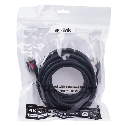 S-link SL-HDM4K10 19+1 HDMI to HDMI 10m v2.0 4K (3840*2160) 60Hz Kablo alternatif görünüm